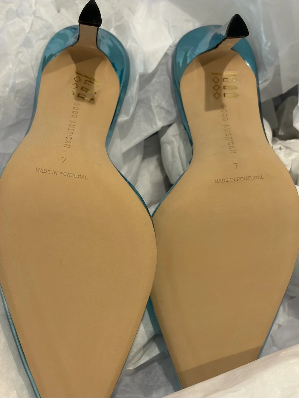 NIB Good American Cinderella Mule Translucent Blue Pointed-Toe Stiletto - Picture 6 of 8